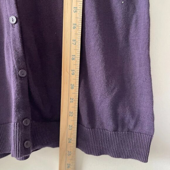 NWT Croft & Barrow Womens Purple Studded Detailing Cardigan Sweater Size PXL - Picture 7 of 9